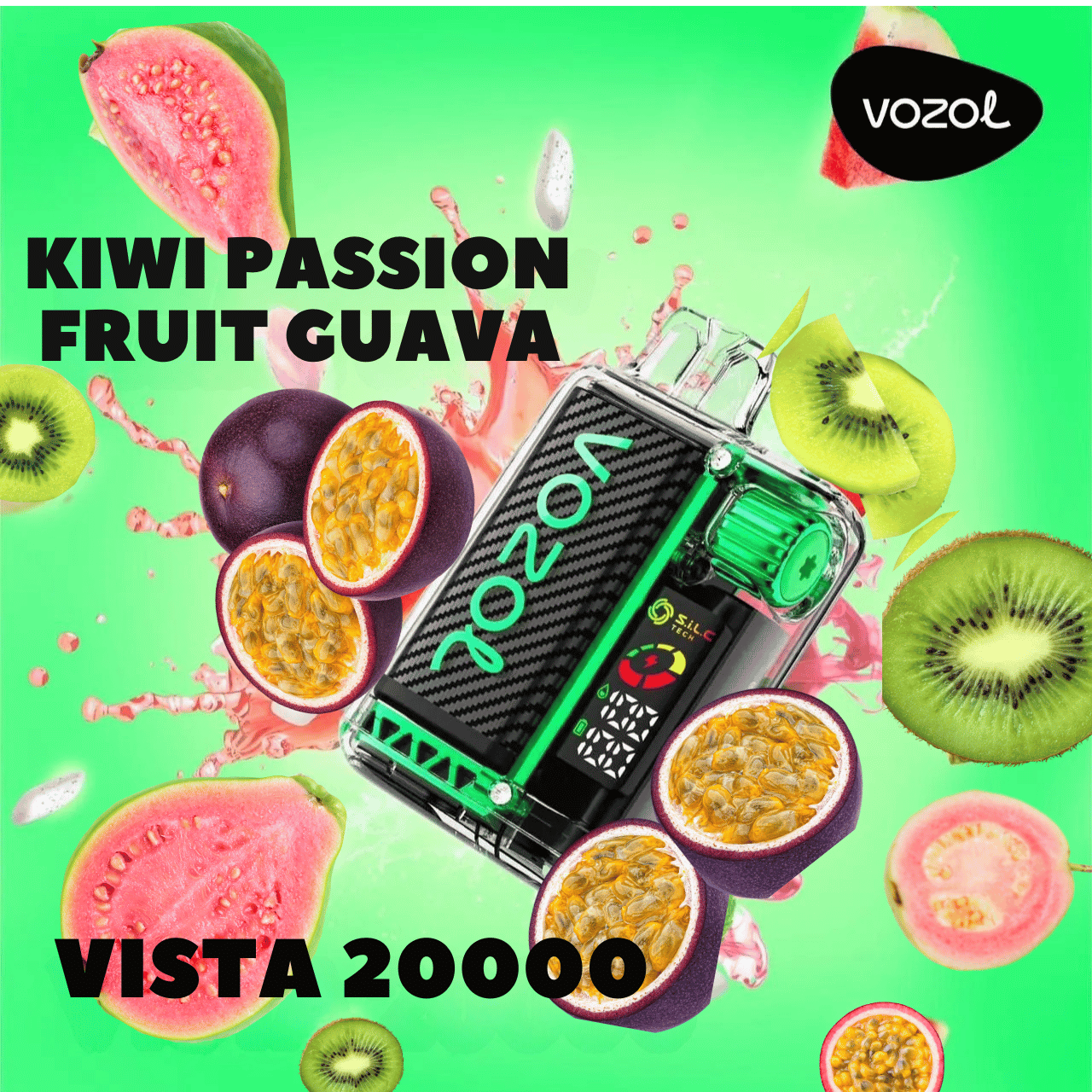 Vozol Vape - Vozol - 20K Vape - Vozol 20000 - 20000 Vape - Vape 20000 Züge - Kiwi Passionfruit Guava - Vista