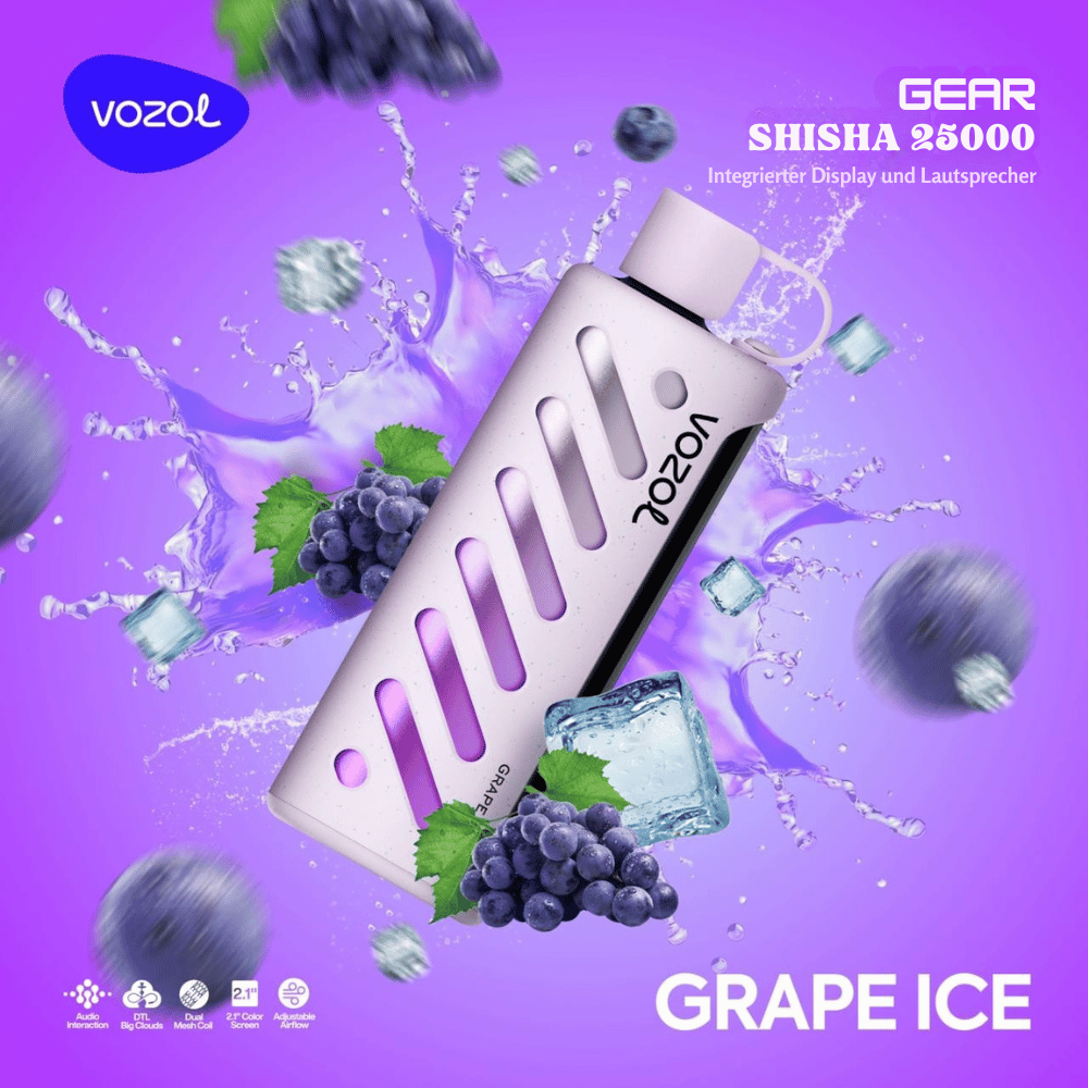 Vozol Vape - Gear 25K Vape - Grape Ice - Vozol