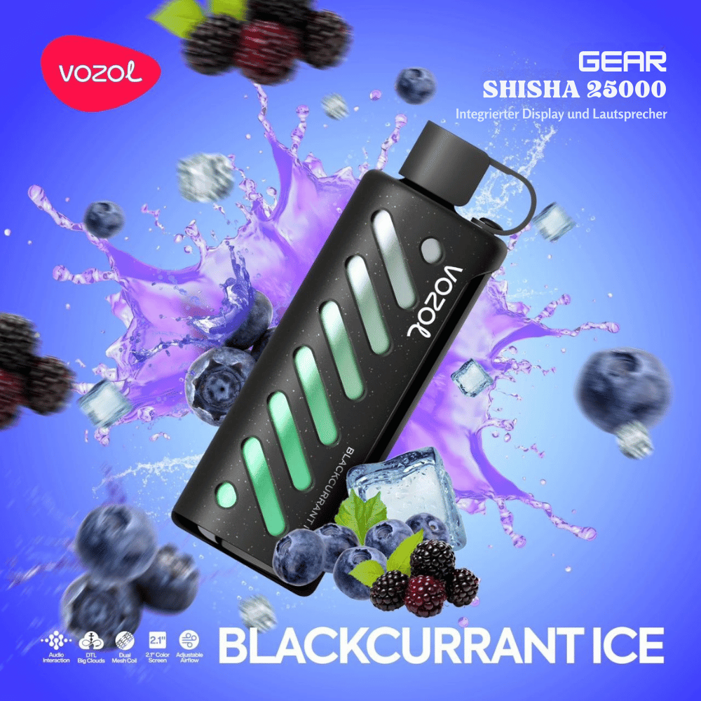 Vozol Vape - Gear 25K Vape - Blackcurrant Ice - Vozol