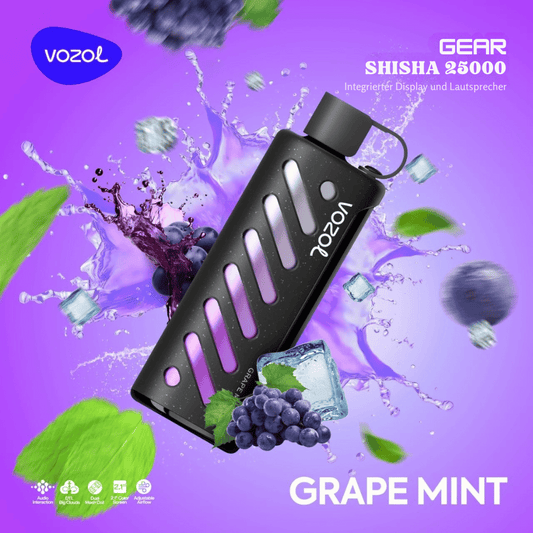 Vozol Vape - Gear 25K Vape - Grape Mint - Vozol