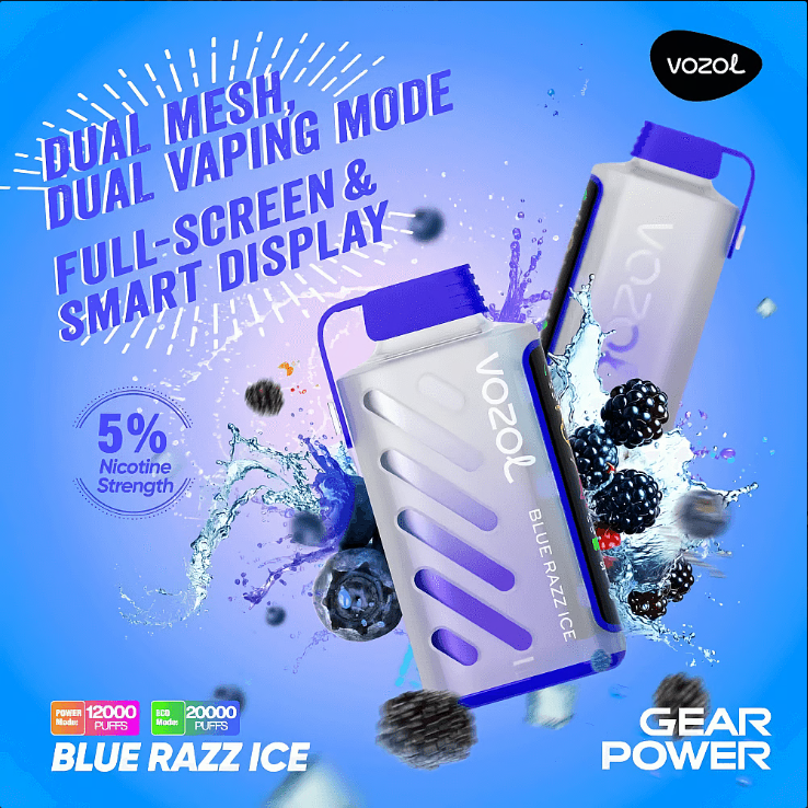 Vozol Gear 20K Vape - Blue Razz Ice