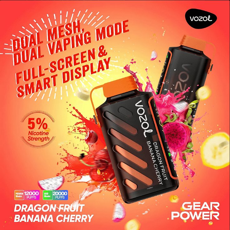 Vozol Gear 20K Vape - Dragon Fruit Banana Cherry